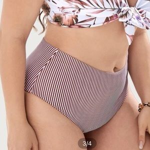 Striped High-waist Shein Bikini Bottom (1X)